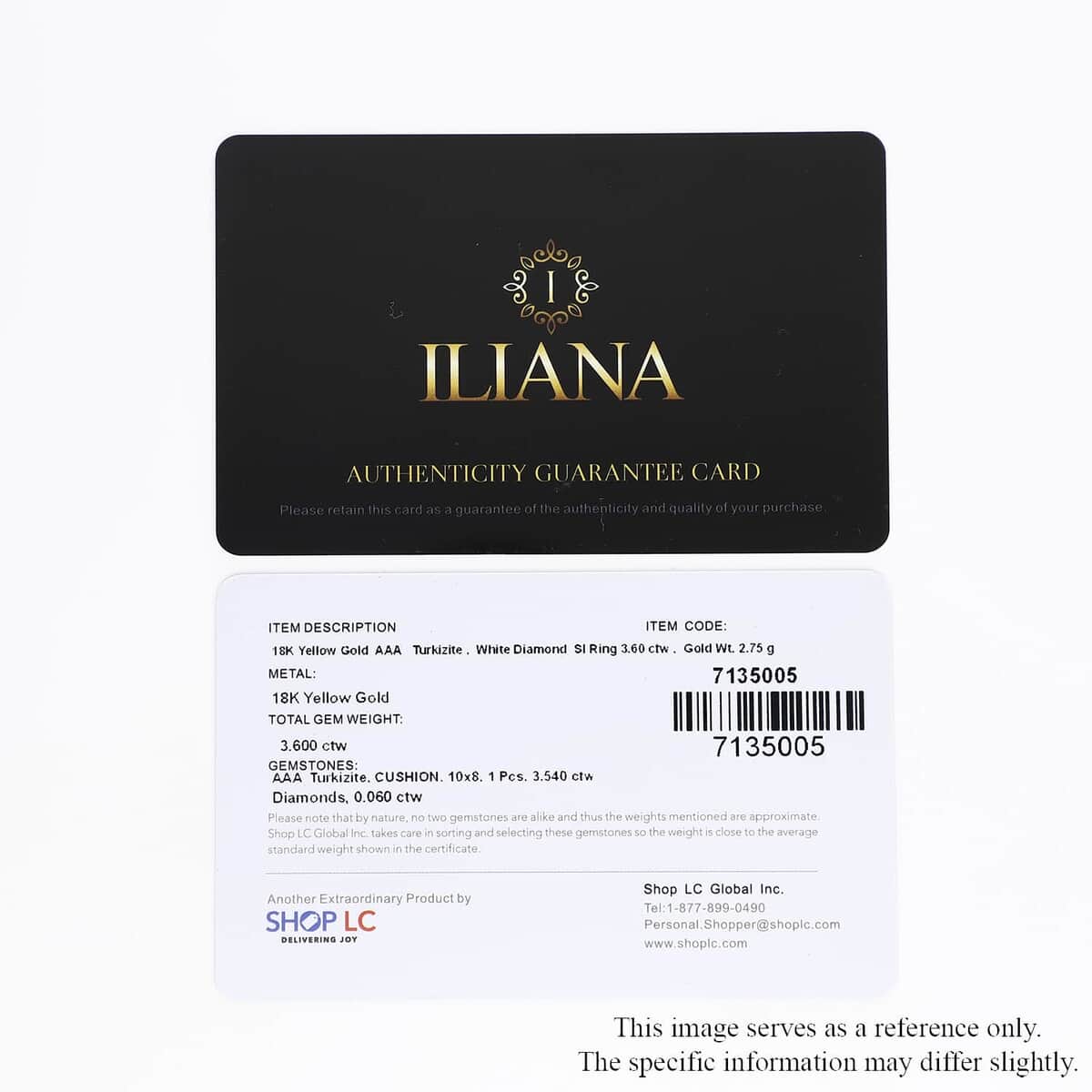 Certified and Appraised Iliana AAA Turkizite and G-H SI Diamond 3.60 ctw Ring in 18K Yellow Gold (Size 7.5) image number 8