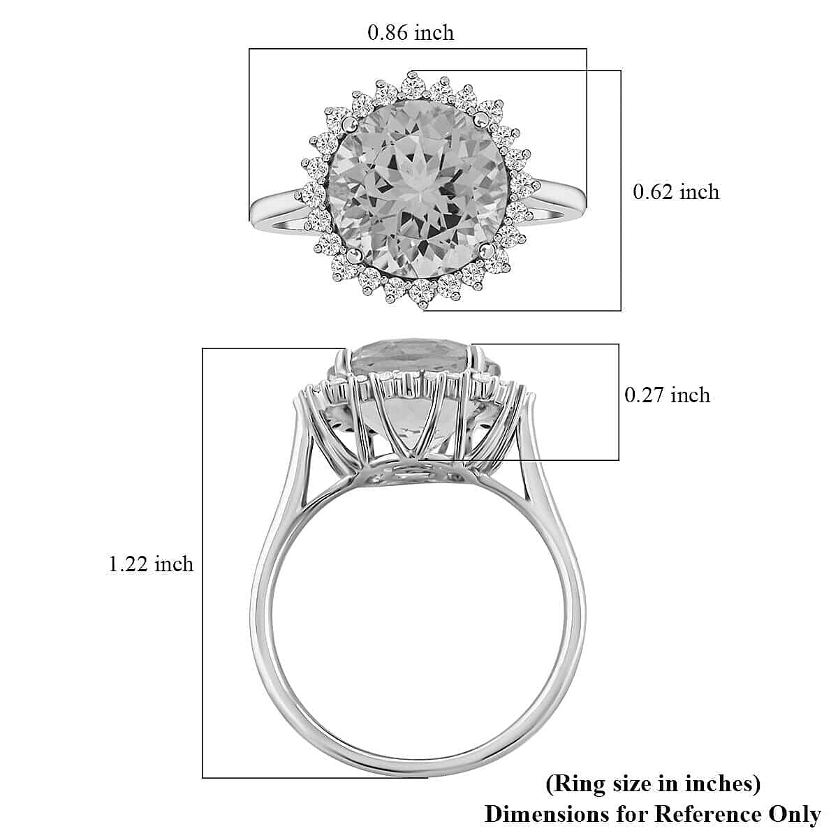 Luxoro AAA Marropino Morganite and G-H I2 Diamond 5.00 ctw Ring in 14K White Gold (Size 8.5) 5.00 ctw image number 5