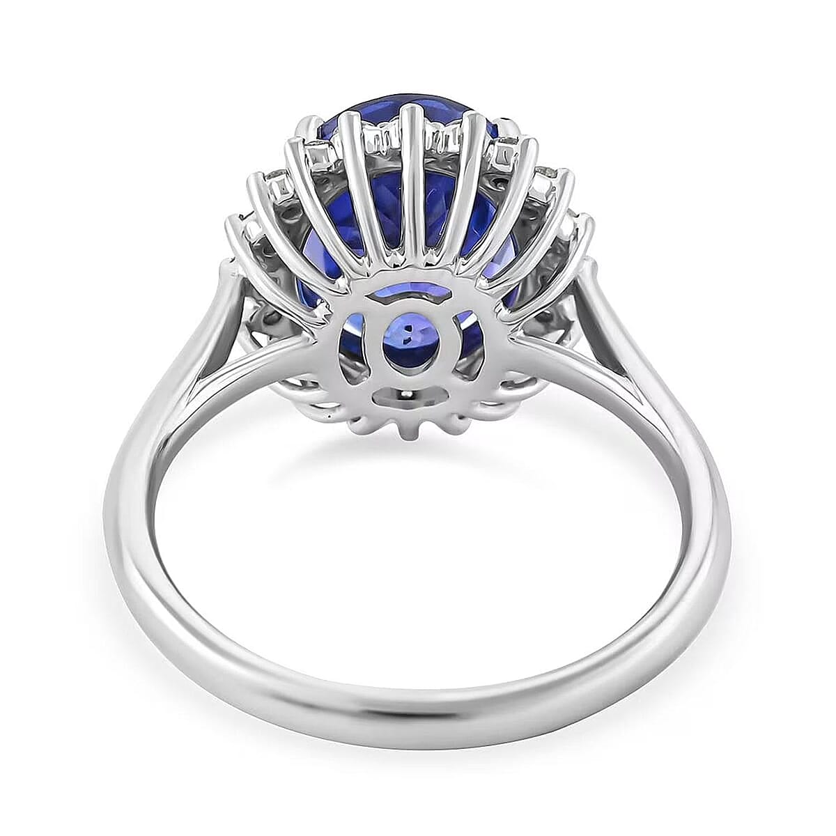 Certified & Appraised Rhapsody 950 Platinum AAAA Tanzanite and E-F VS Diamond Ring (Size 10.5) 6.30 Grams 4.50 ctw image number 7