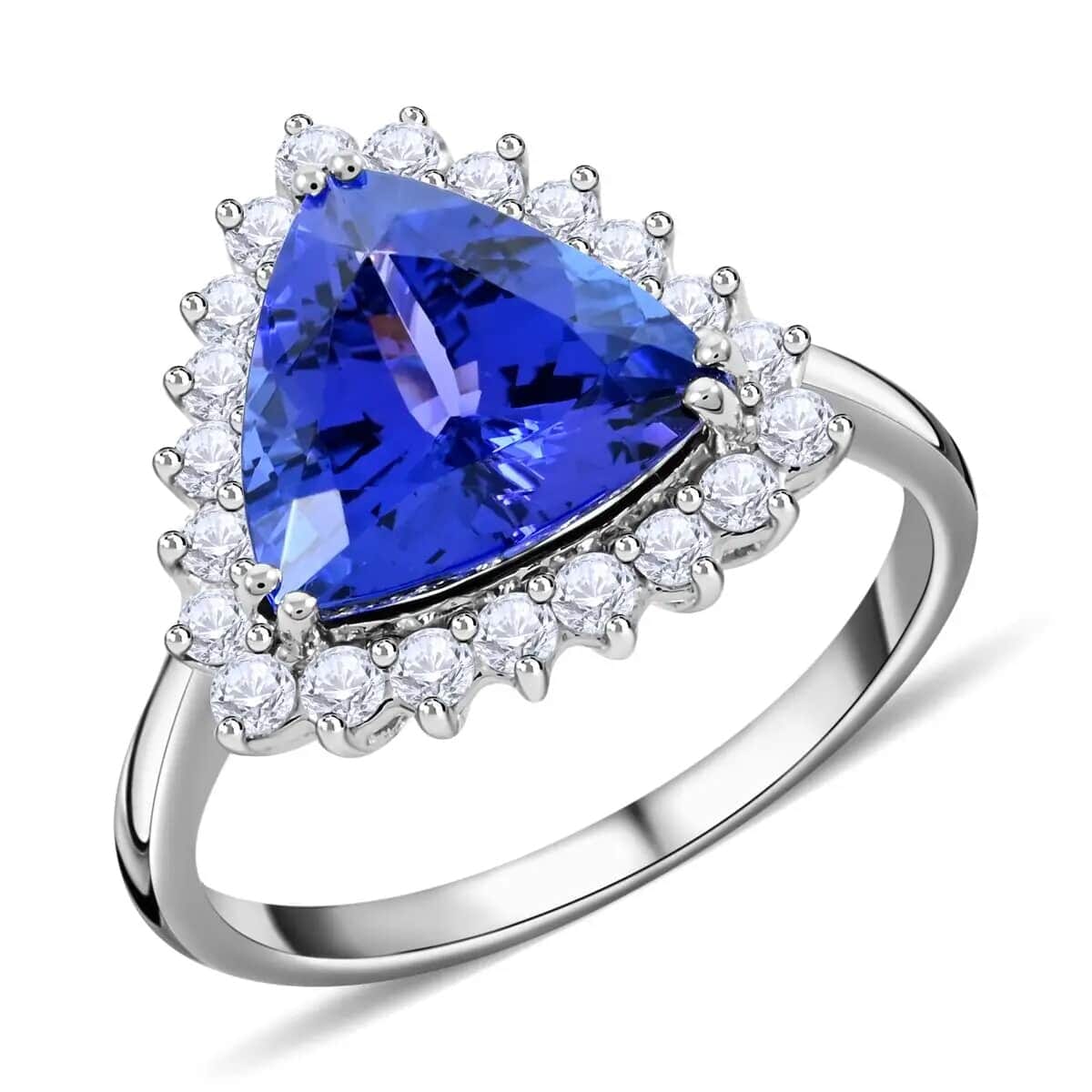 Rhapsody Certified & Appraised AAAA Tanzanite and E-F VS Diamond 5.50 ctw Ring in 950 Platinum, 950 Platinum Ring, Tanzanite Jewelry, Rings For Her 7.20 Grams (Size 9) image number 0