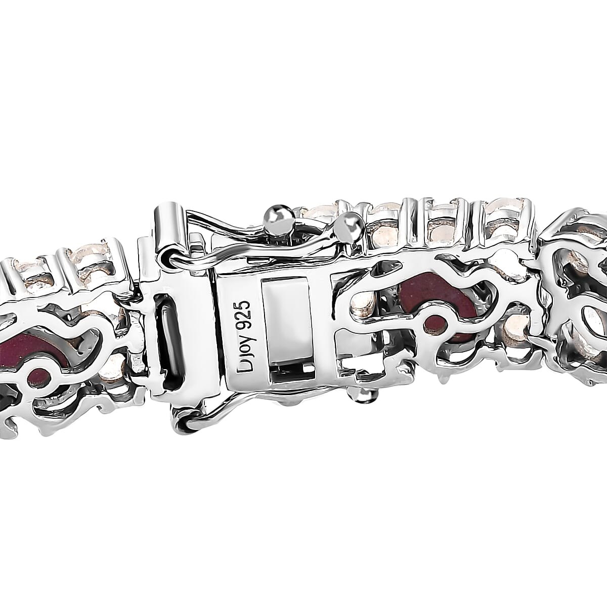 D'Joy India Star Ruby and Moon Glow Moonstone 28.40 ctw Celestial Bracelet in Platinum Over Sterling Silver (8.00 In) image number 3