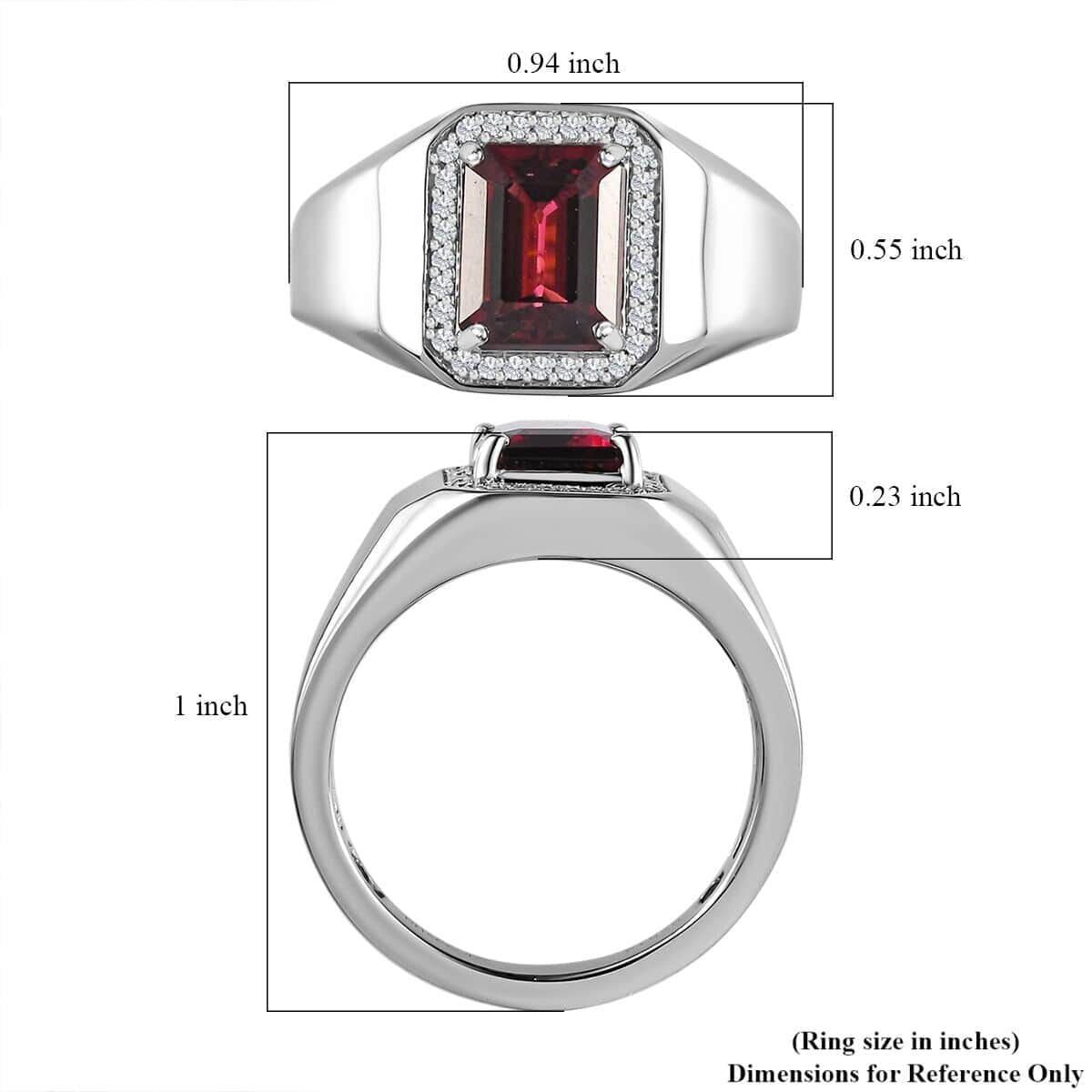 Rhapsody AAAA Ouro Fino Rubellite and E-F VS Diamond 2.85 ctw Men's Ring in 950 Platinum (Size 8.0) 9.70 Grams image number 5