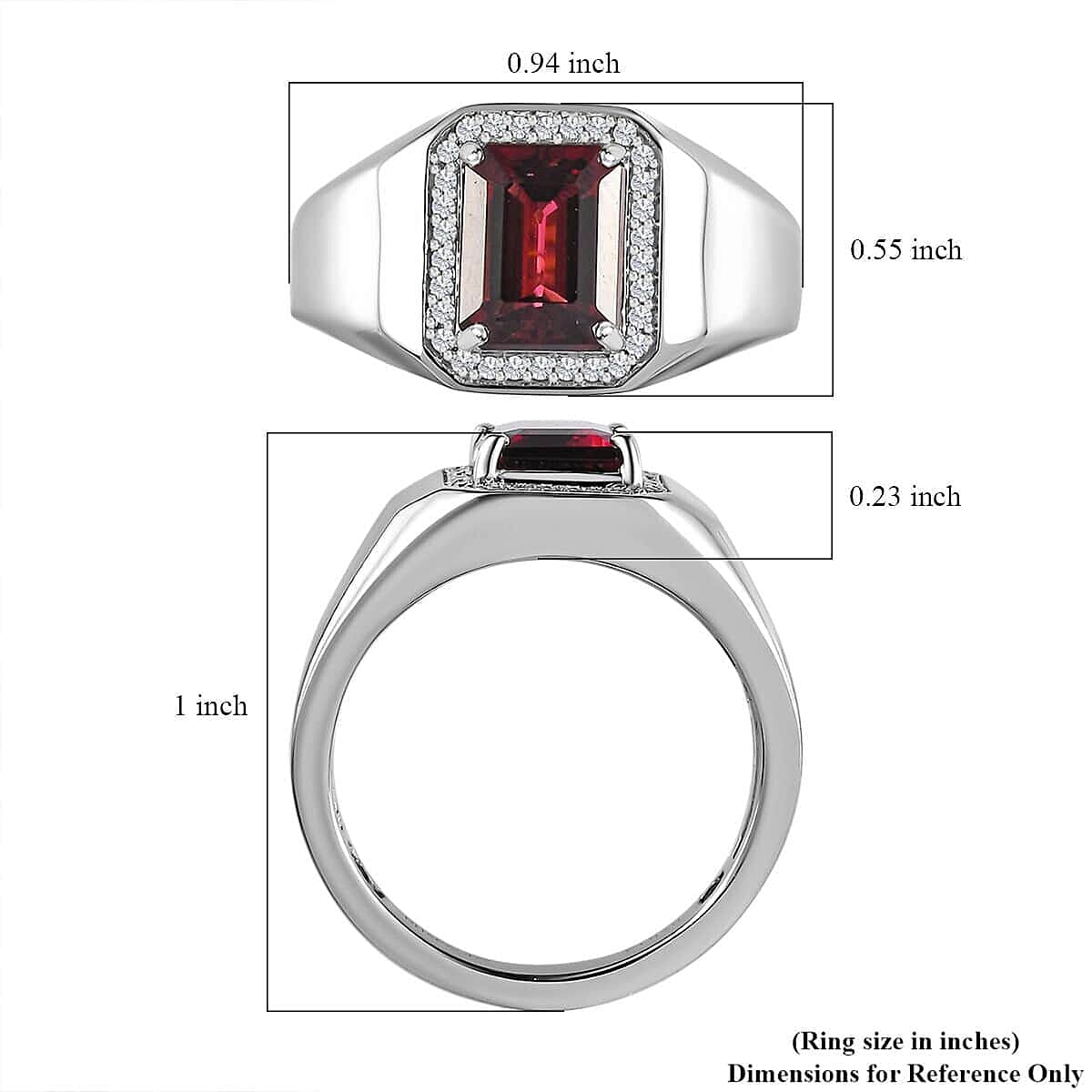 Rhapsody AAAA Ouro Fino Rubellite and E-F VS Diamond 2.85 ctw Men's Ring in 950 Platinum (Size 8.5) 9.70 Grams image number 5