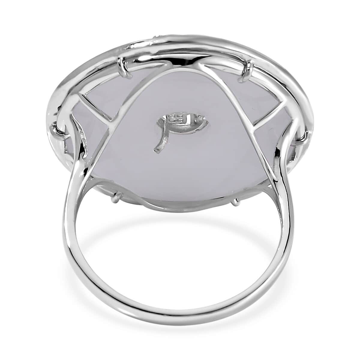 Natural Jade Bi-Disc Fu Happiness Ring in Platinum Over Sterling Silver (Size 10.0) 26.50 ctw image number 4