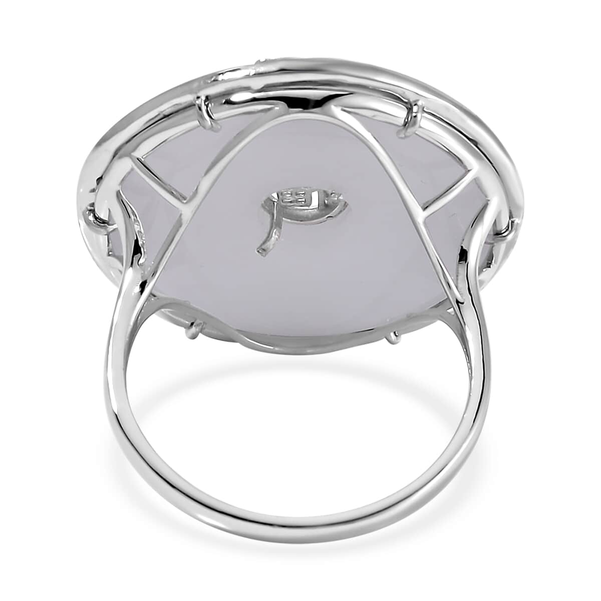 Natural Jade Bi-Disc Fu Happiness Ring in Platinum Over Sterling Silver (Size 7.0) 26.50 ctw image number 4