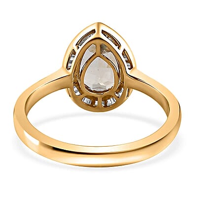 Luxoro 10K Yellow Gold AAA Turkizite and G-H I2 Diamond Halo Ring (Size 12.0) 2.40 ctw