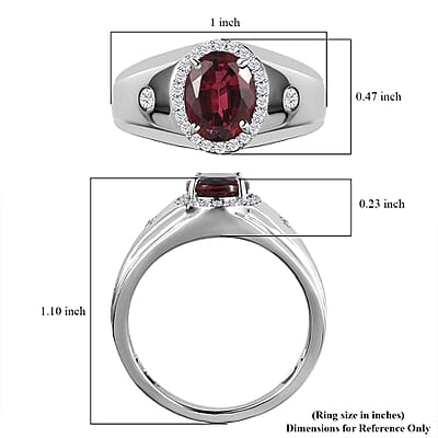 Rhapsody 950 Platinum AAAA Ouro Fino Rubellite and E-F VS Diamond Men's Ring (Size 10.5) 11 Grams 2.25 ctw