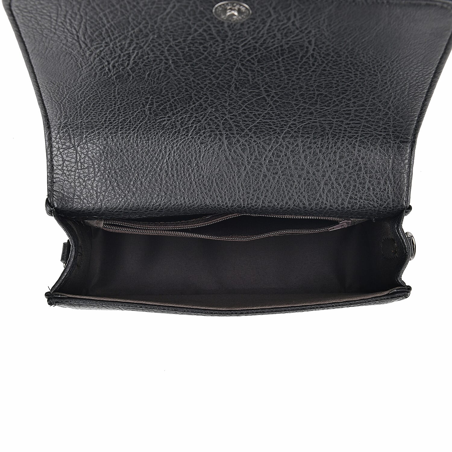 Black Faux Leather Set of Crossbody Bag and Card Holder