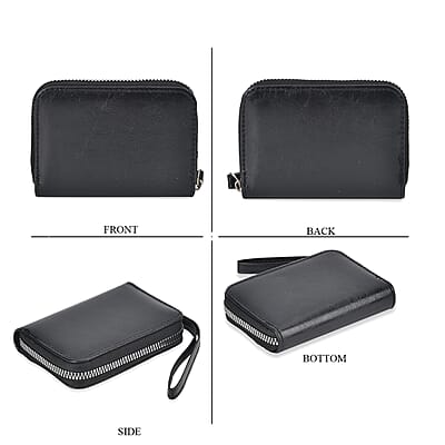 Black Faux Leather Set of Crossbody Bag and Card Holder