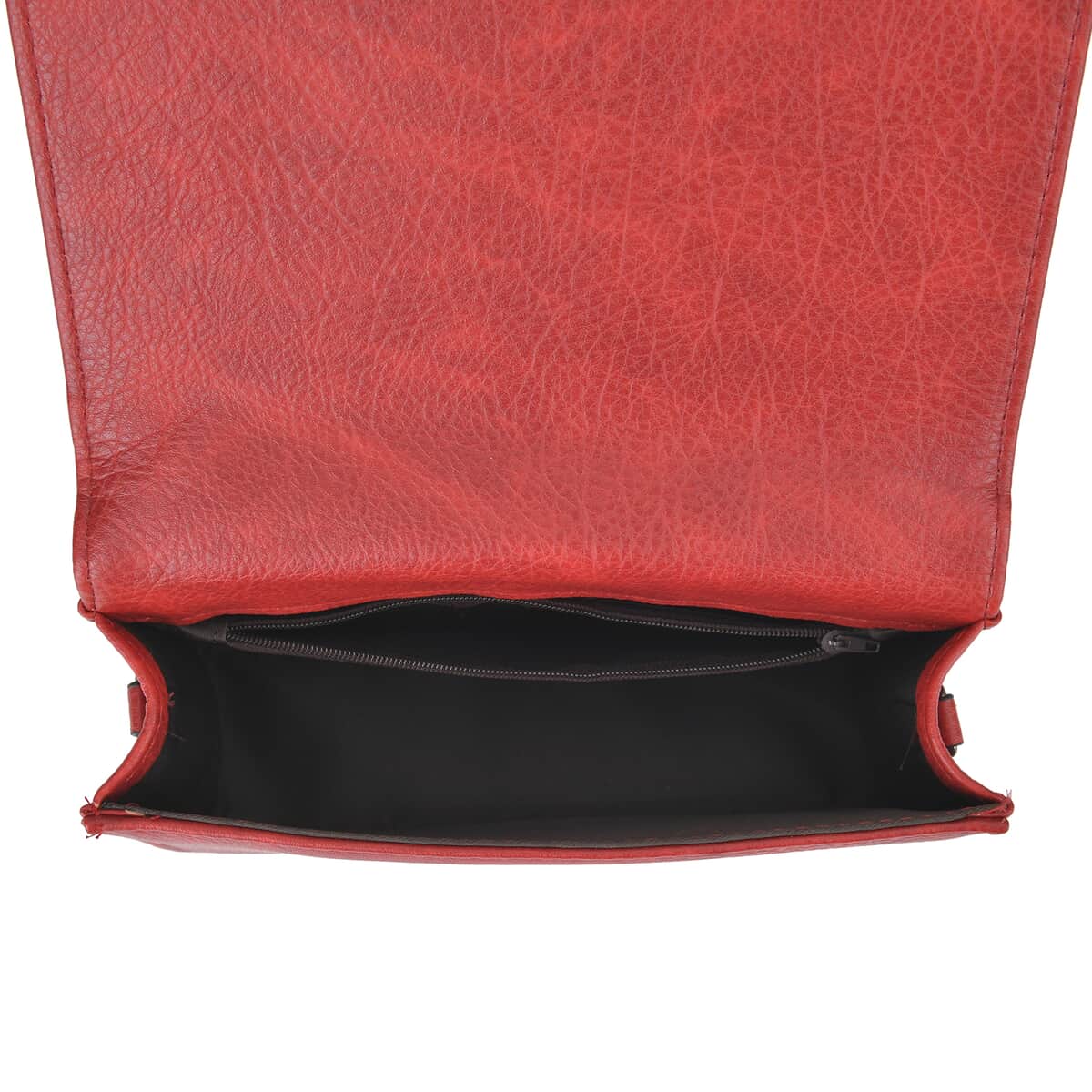 Red Faux Leather Set of Crossbody Bag and Card Holder image number 4