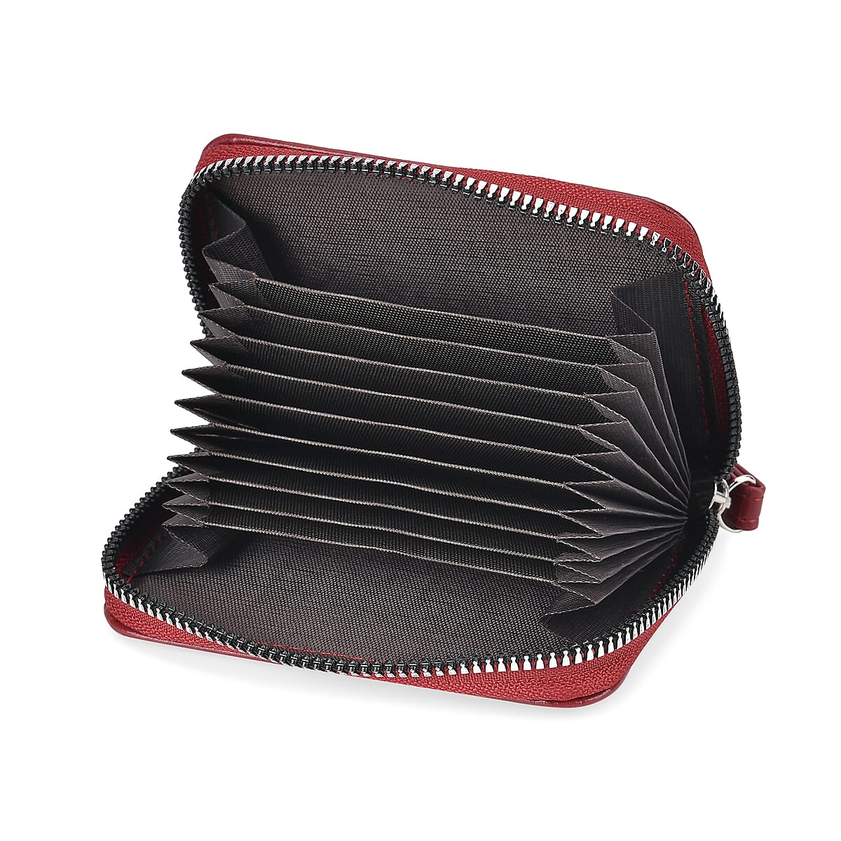 Red Faux Leather Set of Crossbody Bag and Card Holder image number 7