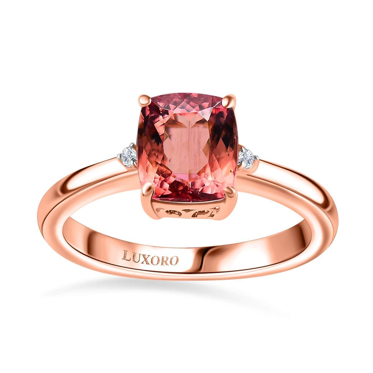 Luxoro 10K Rose Gold Premium Blush Tourmaline and G-H I2 Diamond Ring (Size 6.5) 2.40 ctw image number 0