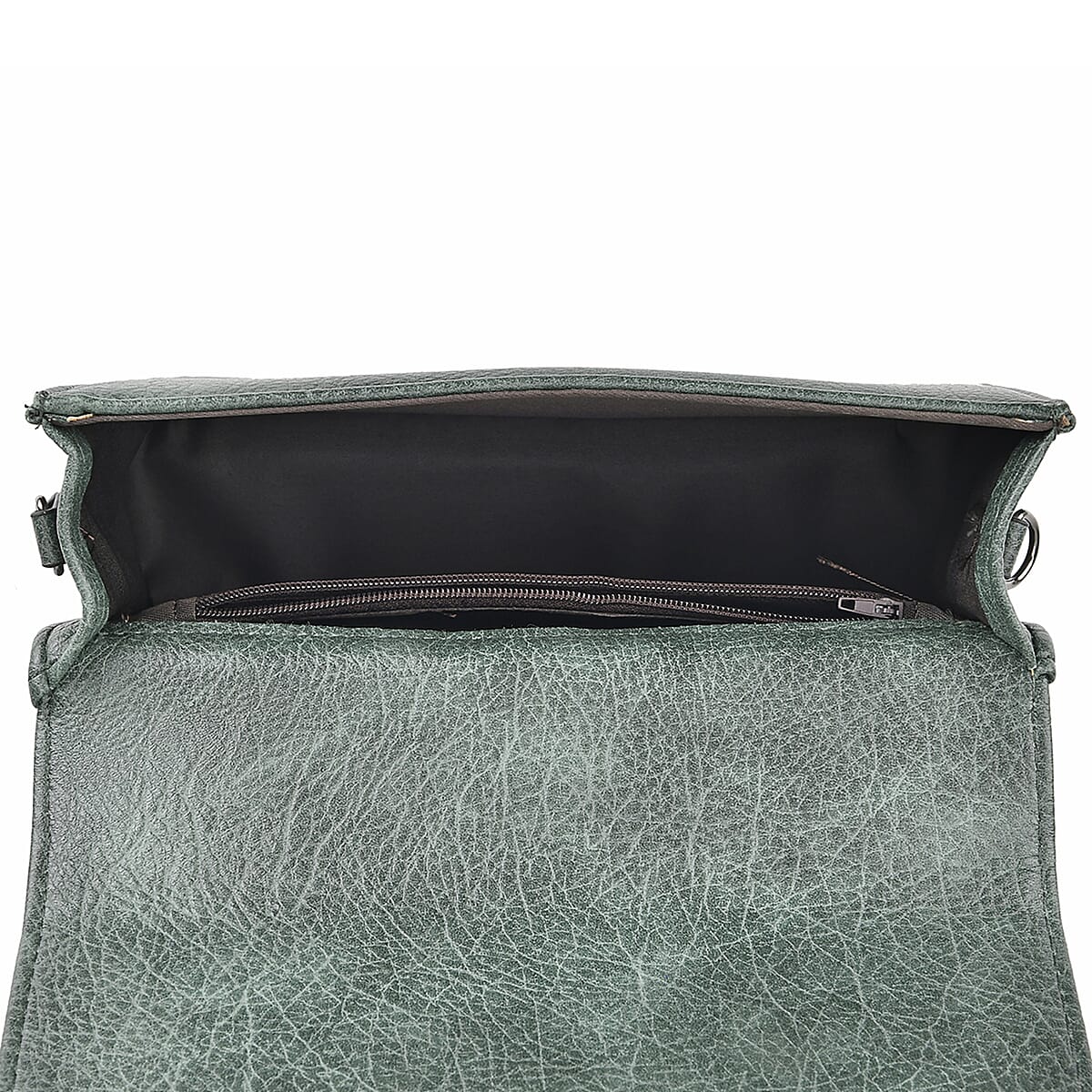 Green Faux Leather Set of Crossbody Bag and Card Holder image number 5