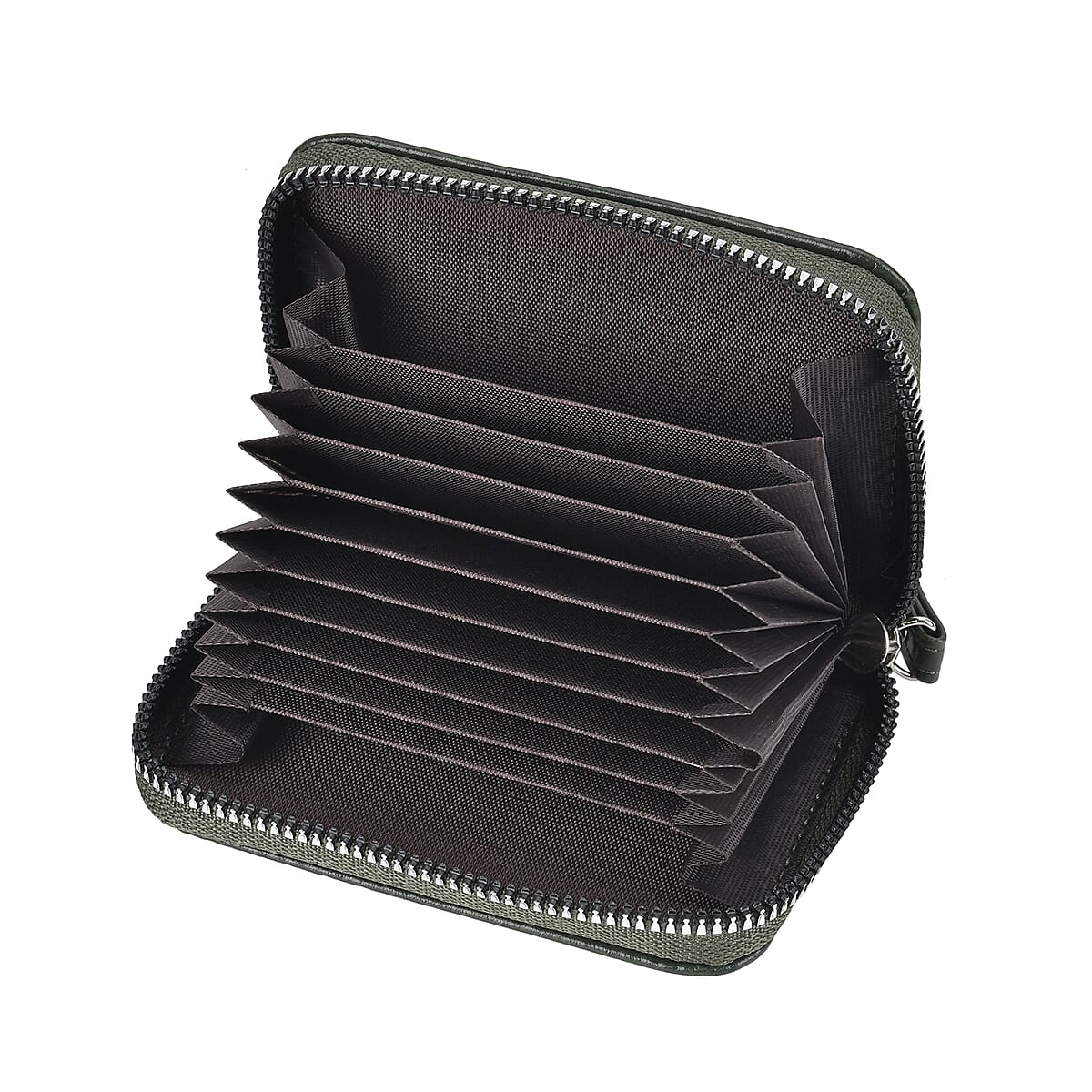 Green Faux Leather Set of Crossbody Bag and Card Holder image number 7