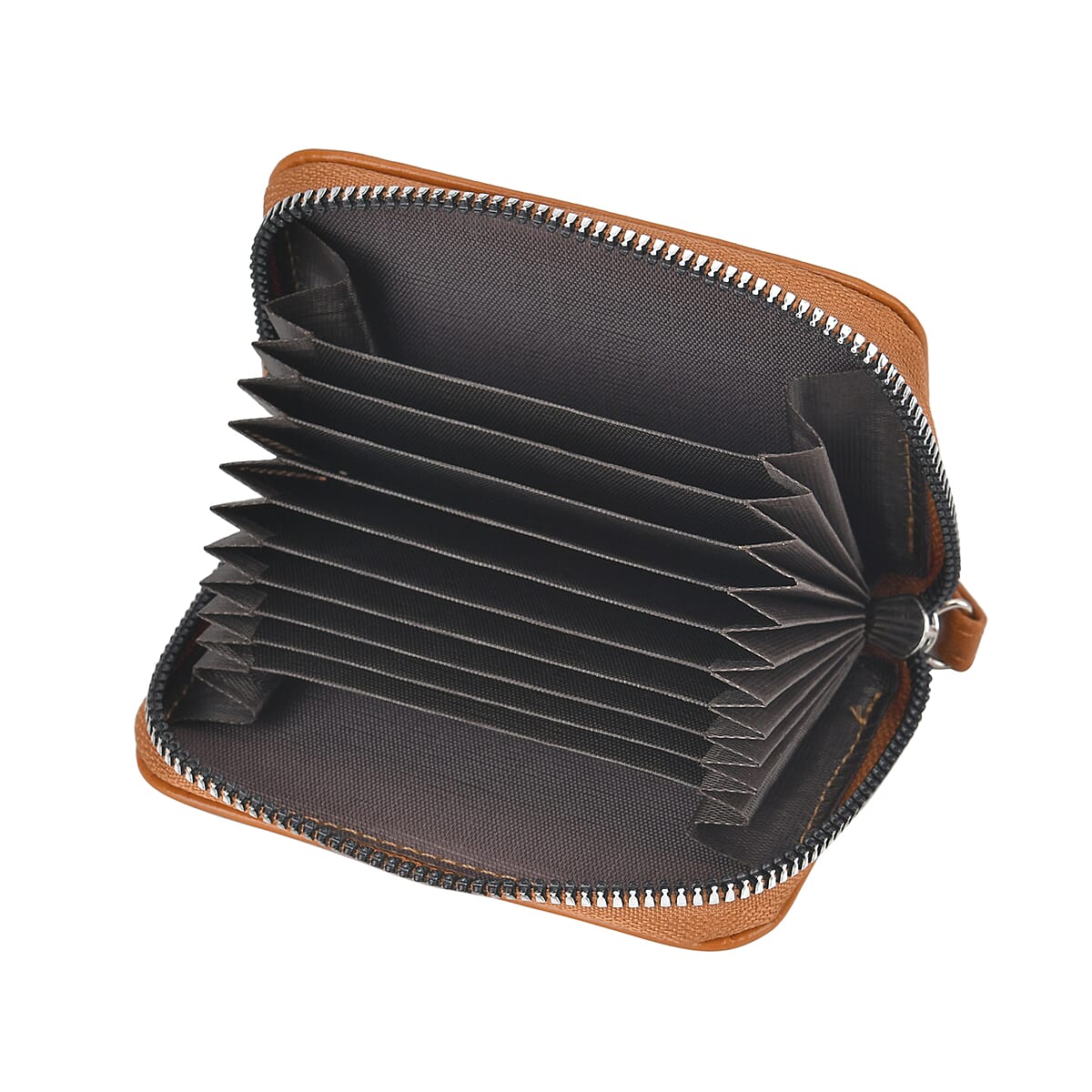 Brown Faux Leather Set of Crossbody Bag and Card Holder image number 7