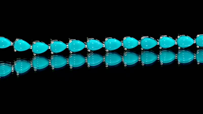 D'Joy Sleeping Beauty Turquoise Seahorse Bracelet in Platinum Over Sterling Silver (7.25 In) 8.50 ctw