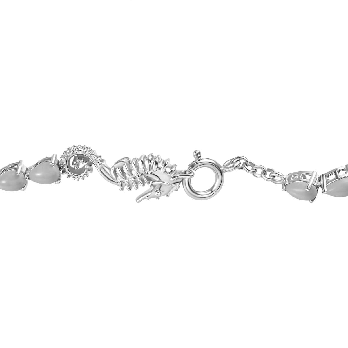 Sleeping Beauty Turquoise Seahorse Bracelet in Platinum Over Sterling Silver (7.25 In) 8.50 ctw image number 3