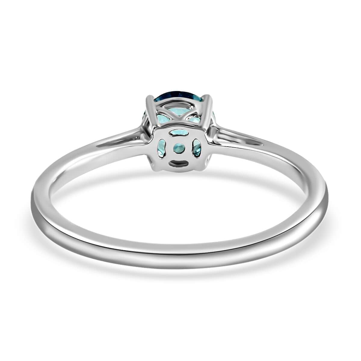 Certified and Appraised Iliana AAA Santa Maria Aquamarine 1.00 ctw Solitaire Ring in 18K White Gold (Size 11.0) image number 4