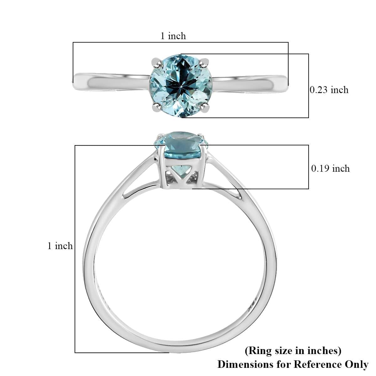 Certified and Appraised Iliana 18K White Gold AAA Santa Maria Aquamarine Solitaire Ring (Size 9.5) 1.00 ctw image number 5