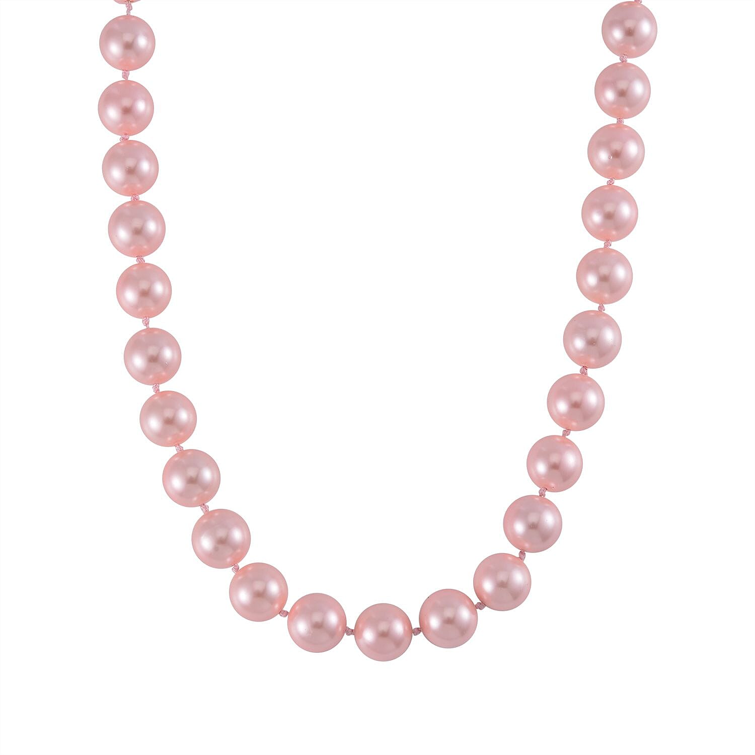Peach Shell Pearl Necklace in Stainless Steel 20 Inches