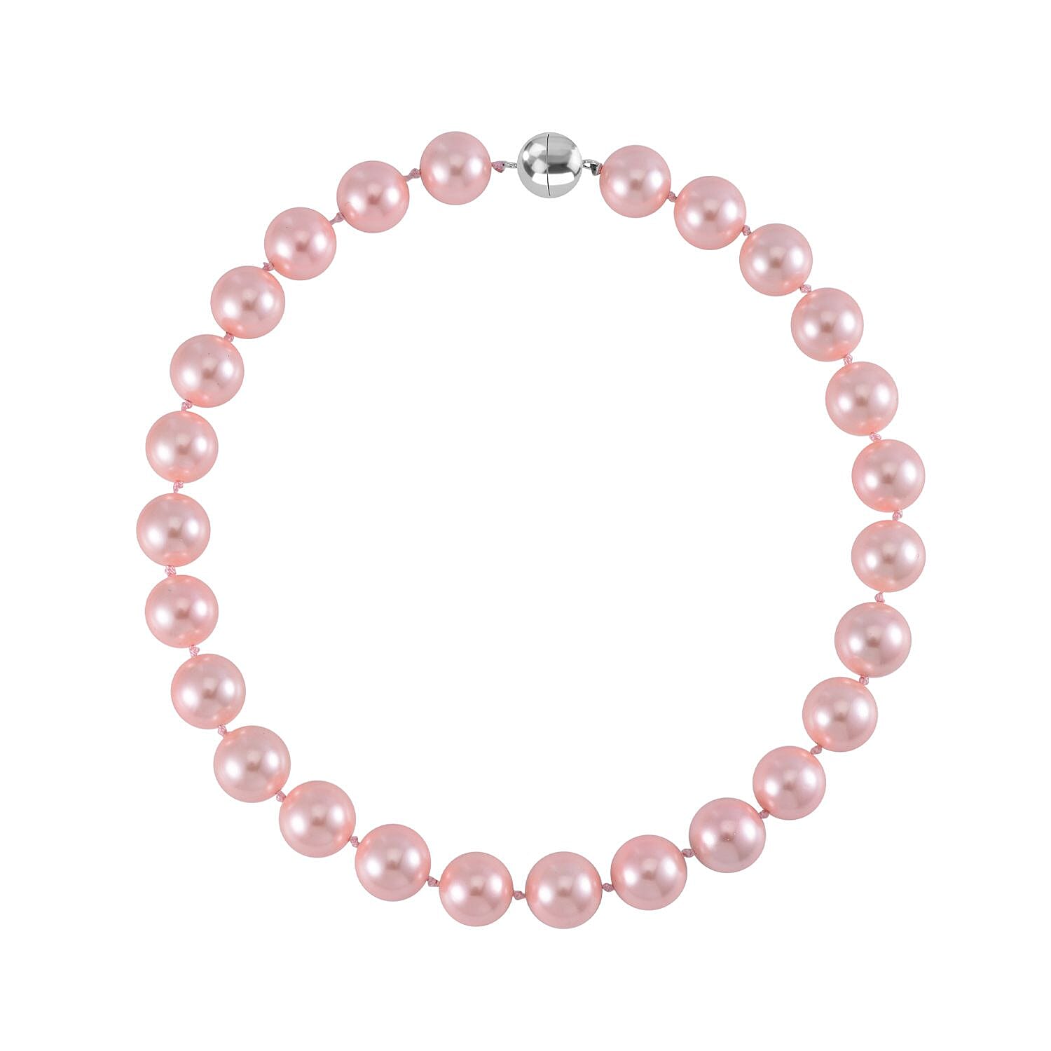 Peach Shell Pearl Necklace in Stainless Steel 20 Inches