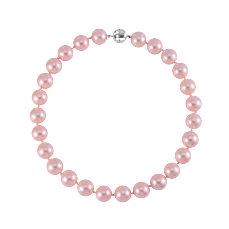 Peach Shell Pearl Necklace in Stainless Steel 20 Inches