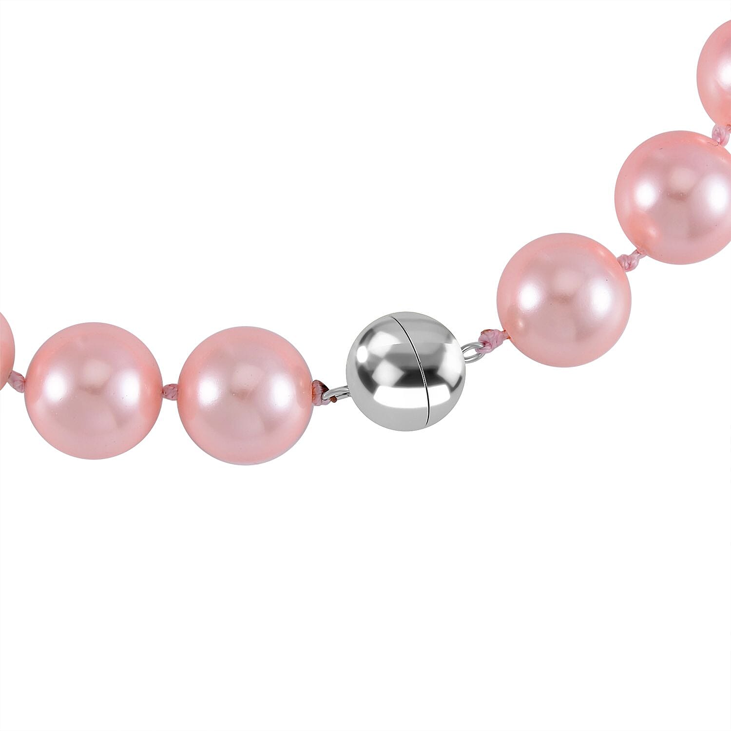 Peach Shell Pearl Necklace in Stainless Steel 20 Inches