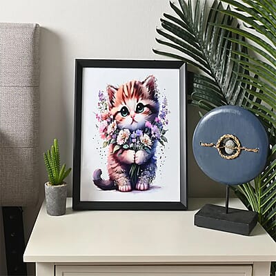Closeout Kitten Frame Wall Art