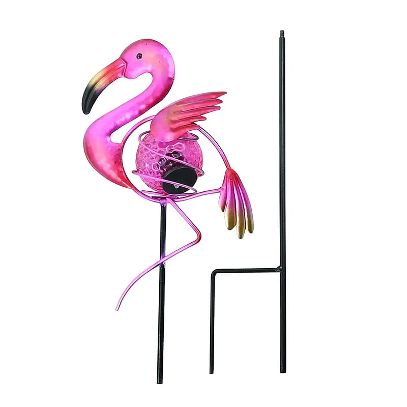 Closeout Intellibrands Metal Solar Flamingo Light -Pink
