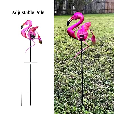 Closeout Intellibrands Metal Solar Flamingo Light -Pink