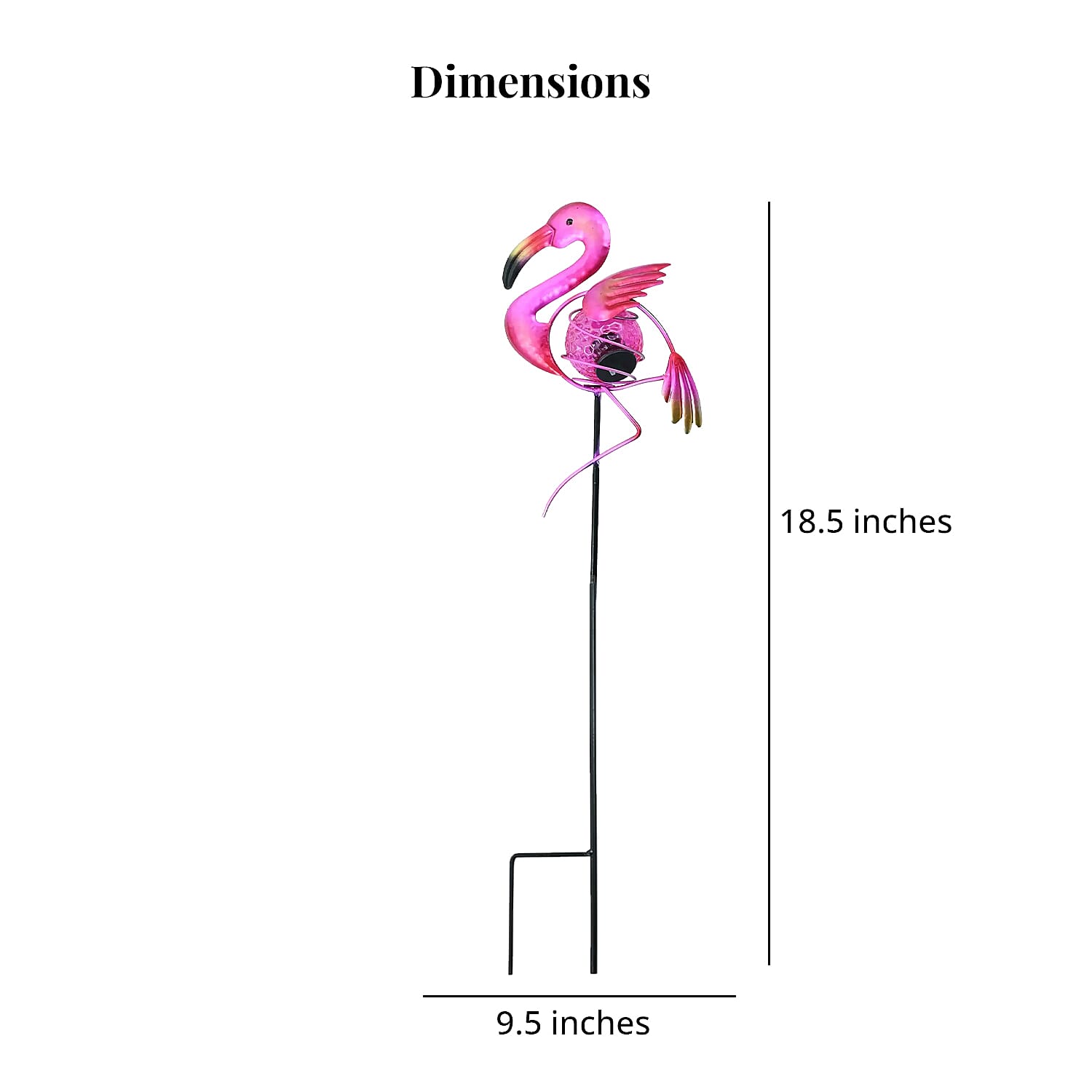 Closeout Intellibrands Metal Solar Flamingo Light -Pink