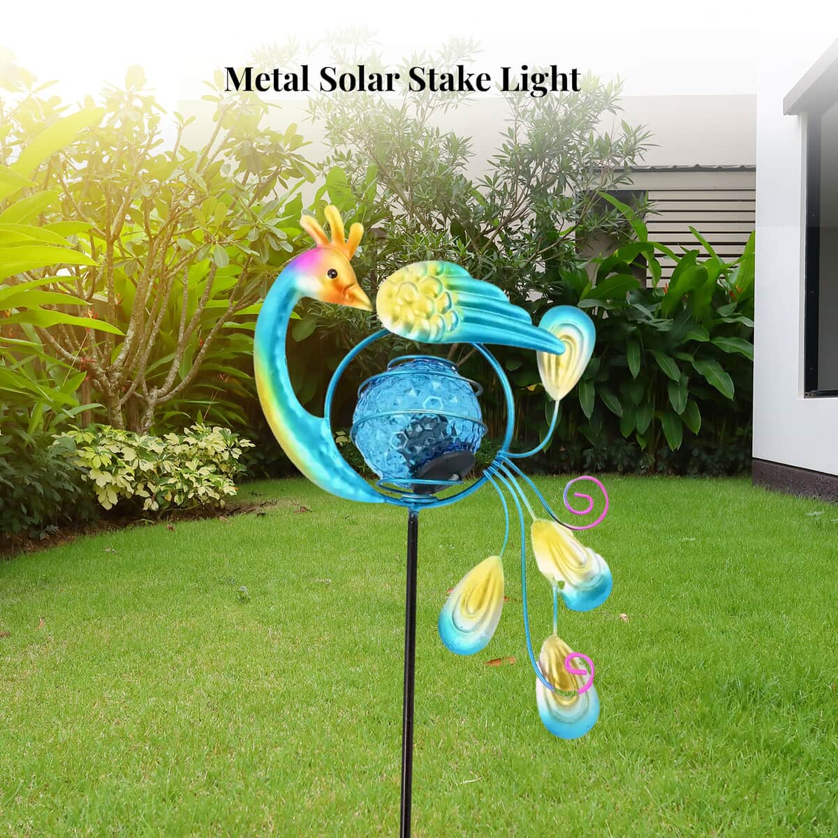 Intellibrands Metal Solar Peacock Light - Blue image number 2