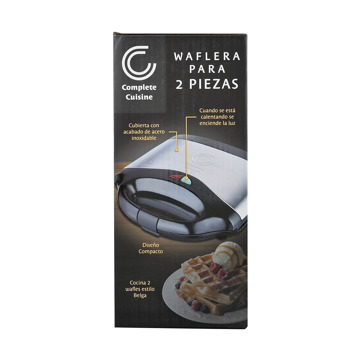 Complete Cuisine Belgian Style 2 Slice Waffle Maker