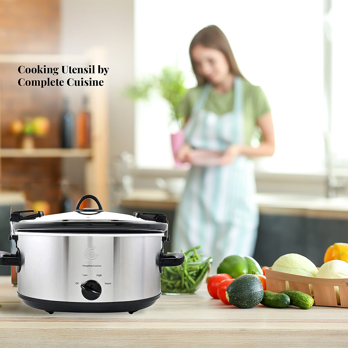 Complete Cuisine 6.0 QT Slow Cooker with Locking Lid image number 1