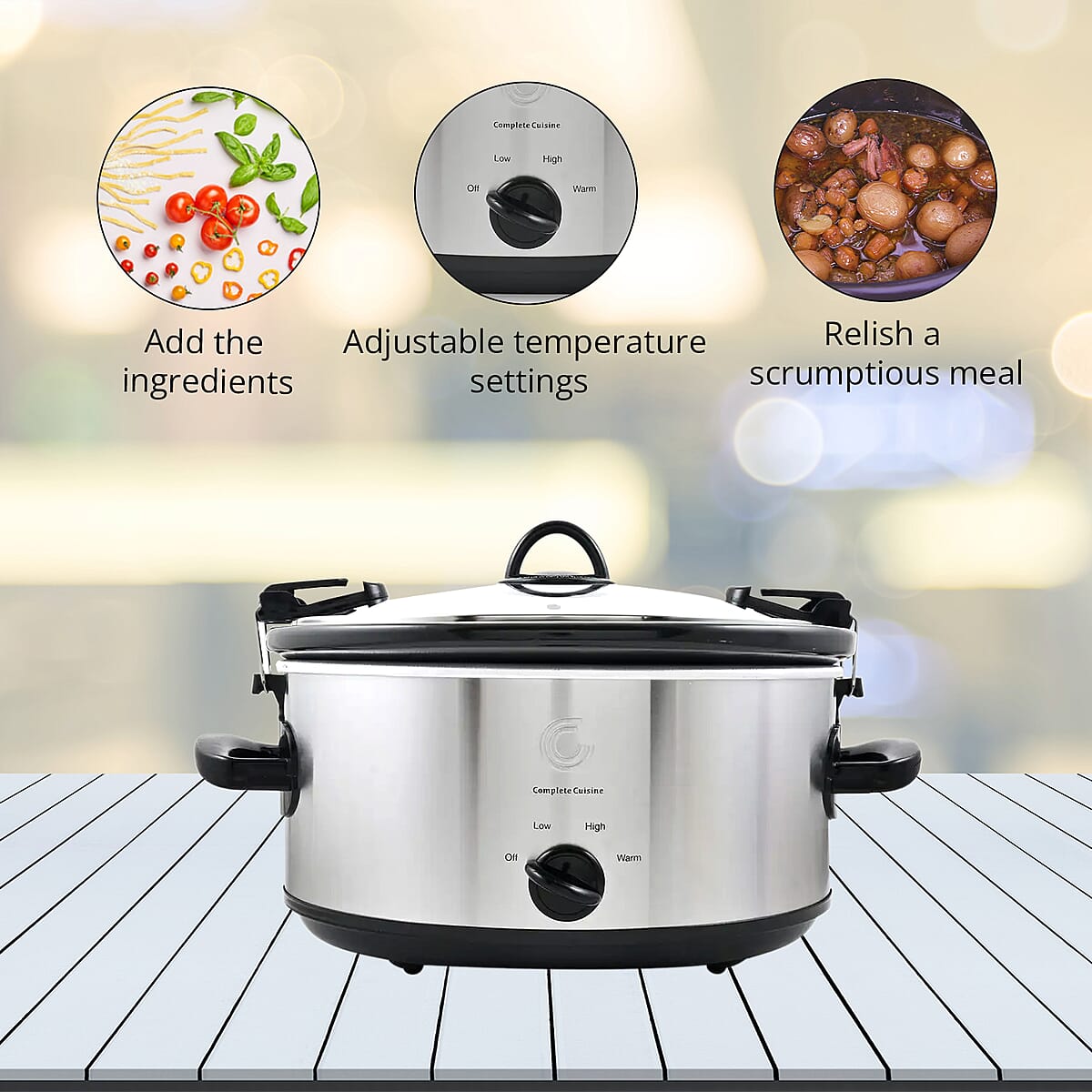 Complete Cuisine 6.0 QT Slow Cooker with Locking Lid image number 5