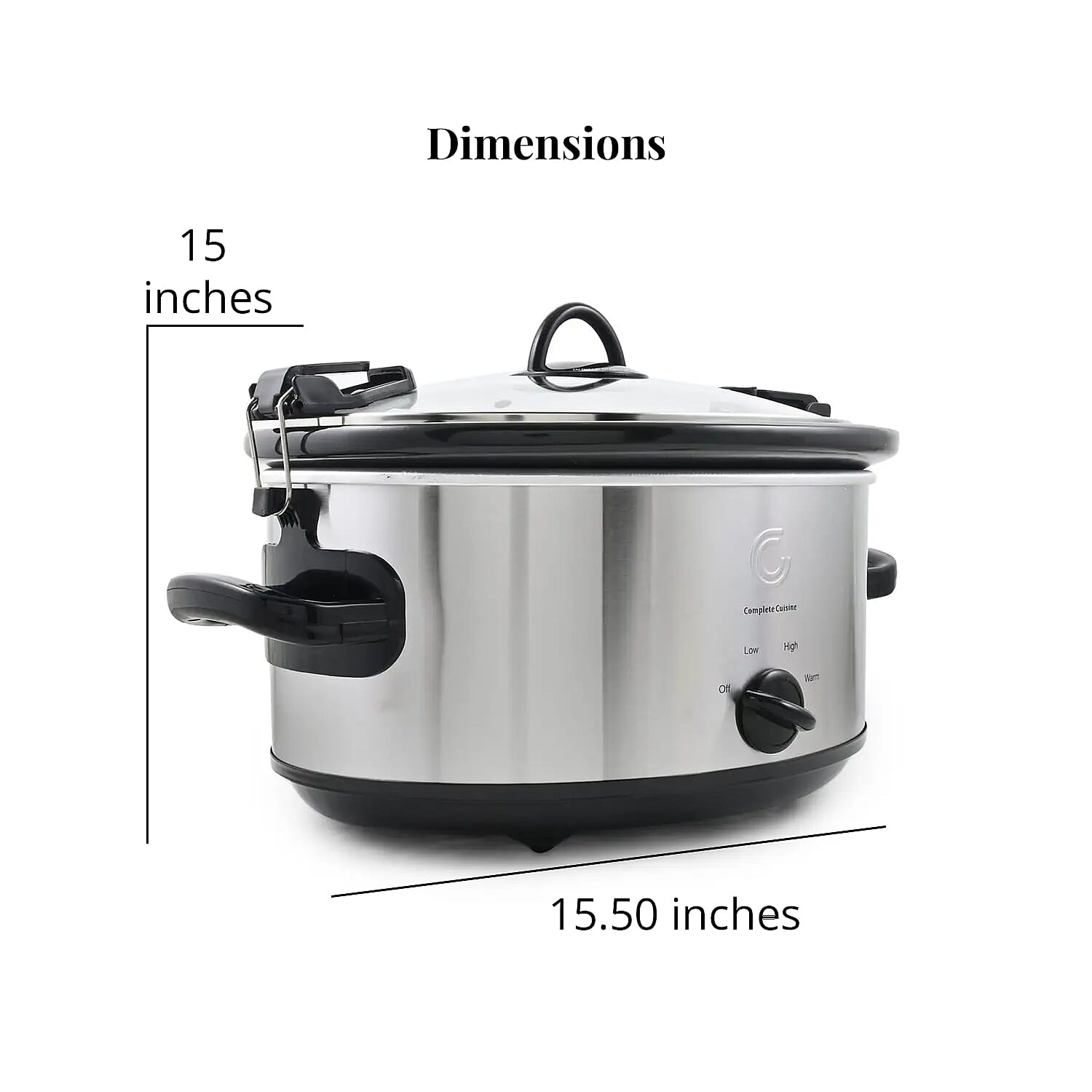 Complete Cuisine 6.0 QT Slow Cooker with Locking Lid