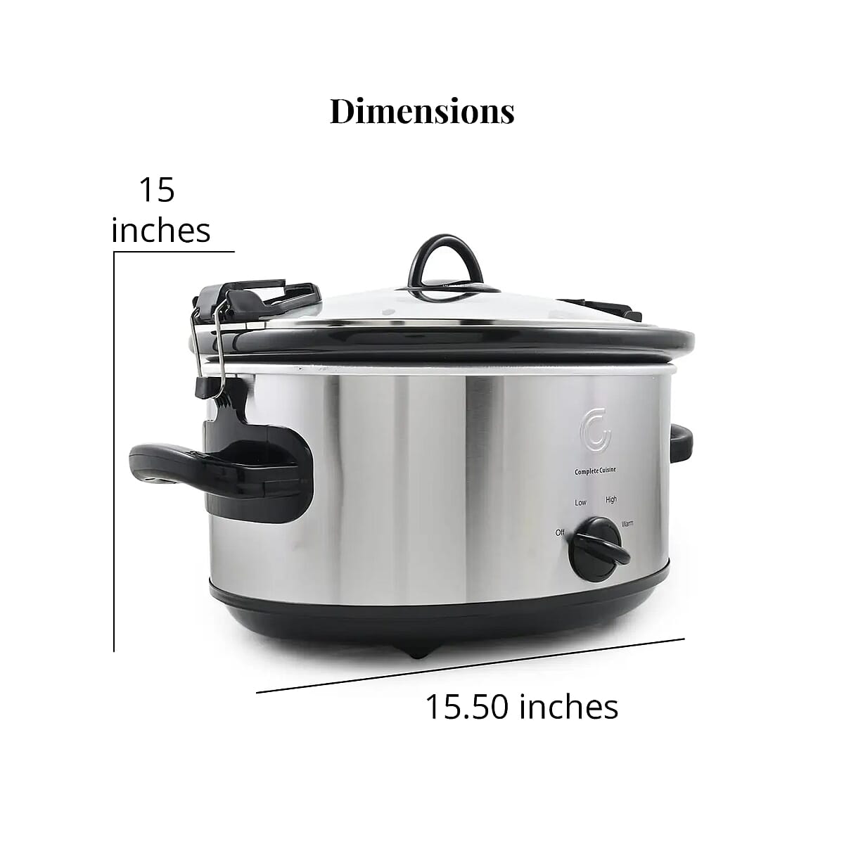 Complete Cuisine 6.0 QT Slow Cooker with Locking Lid image number 7