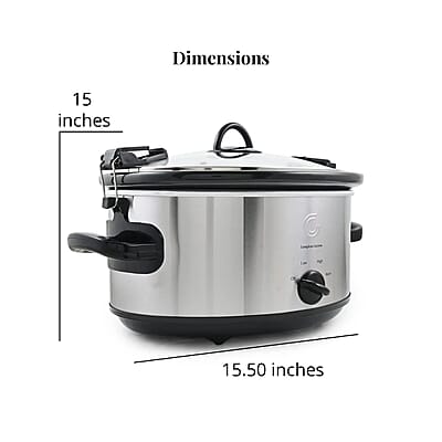 Complete Cuisine 6.0 QT Slow Cooker with Locking Lid
