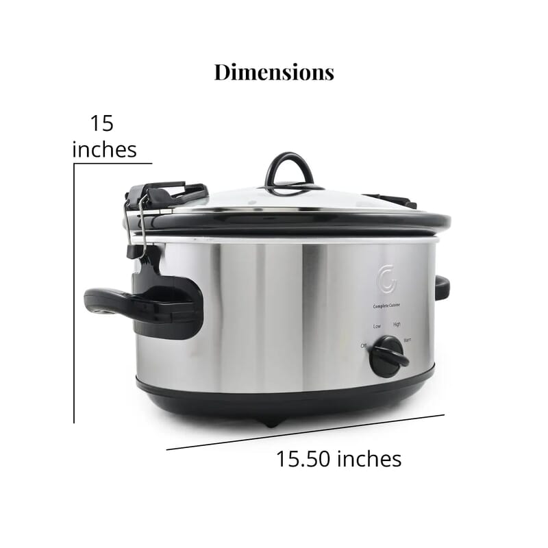 Complete Cuisine 6.0 QT Slow Cooker with Locking Lid