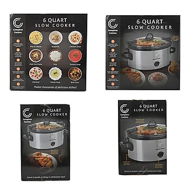 Complete Cuisine 6.0 QT Slow Cooker with Locking Lid