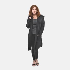 Badgley Mischka Black Cardigan Sweater with Hood - S (Ships in 8-10 Business Days)