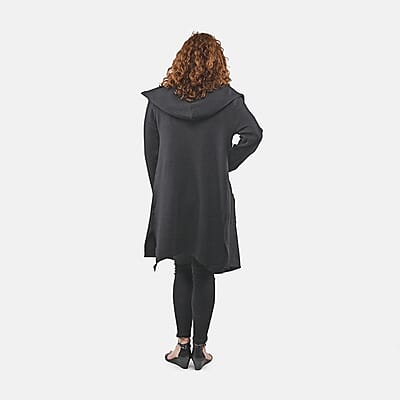 Badgley Mischka Black Cardigan Sweater with Hood - S