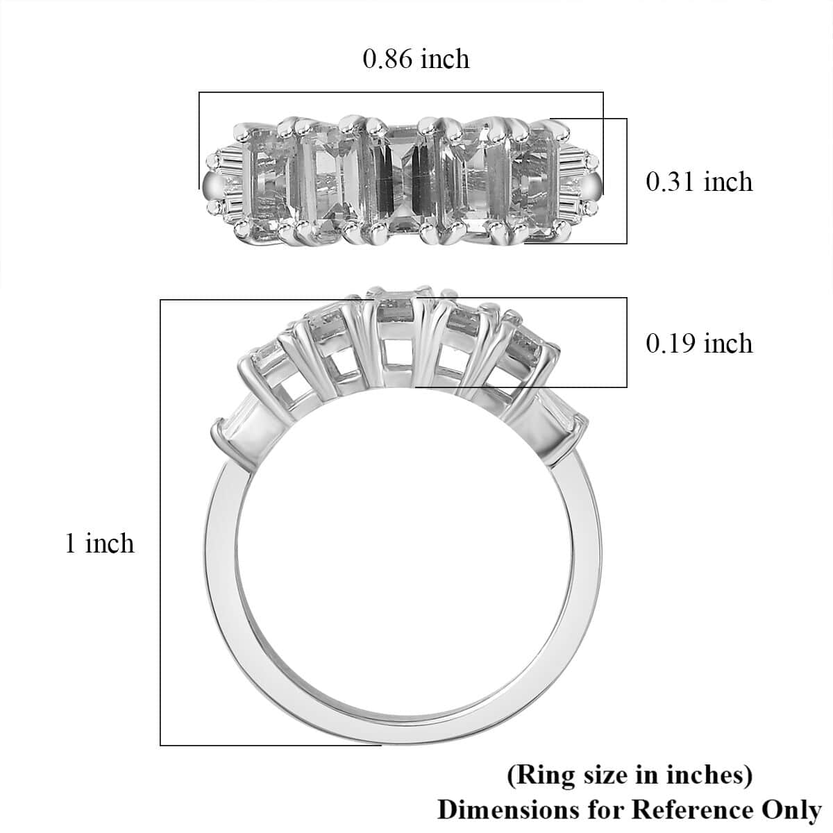 Golden Imperial Topaz and White Zircon Ring in Platinum Over Sterling Silver (Size 9.0) 2.00 ctw image number 5