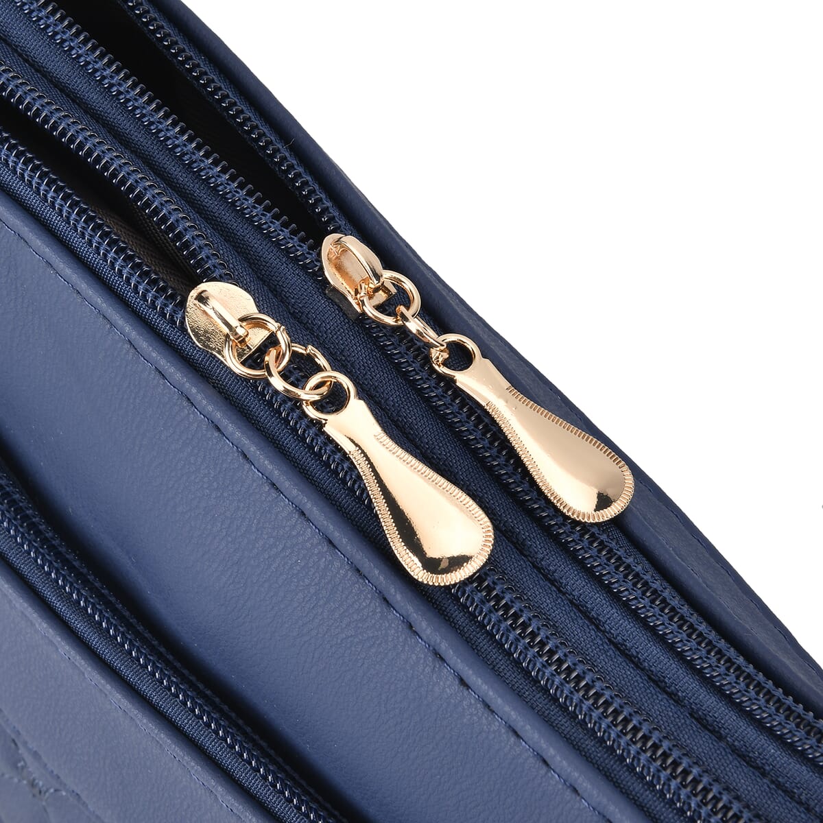 Navy Faux Leather Quilted Pattern Crossbody Bag with Detachable Shoulder Strap image number 5