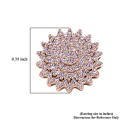 D'Joy Natural Pink Diamond I3 0.50 ctw Eternal Spark Cluster Stud Earrings in 18K Vermeil Rose Gold Over Sterling Silver