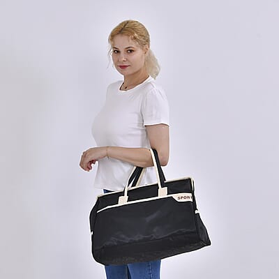 Black Nylon Travel Bag with Handle Drop (8.7)