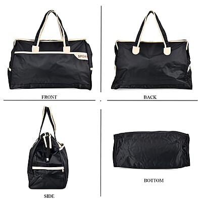 Black Nylon Travel Bag with Handle Drop (8.7)