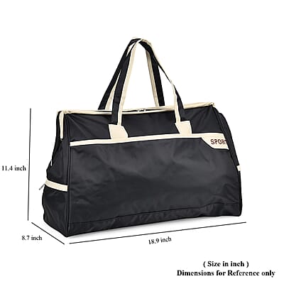 Black Nylon Travel Bag with Handle Drop (8.7)