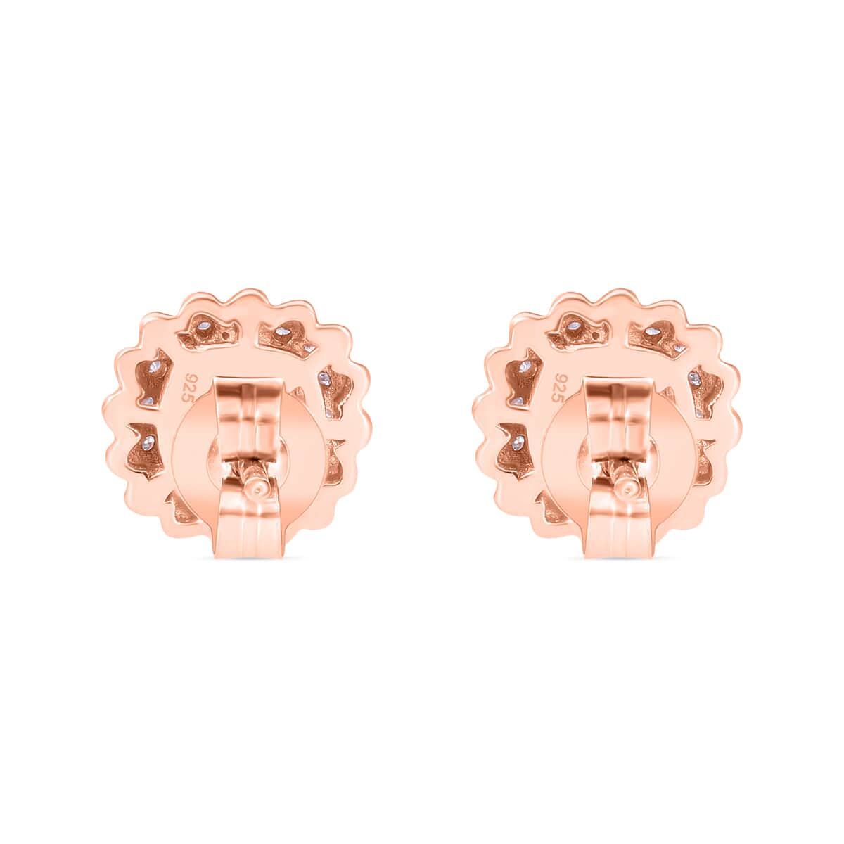 Natural Pink and White Diamond I3 Earrings in Vermeil Rose Gold Over Sterling Silver 0.33 ctw image number 3