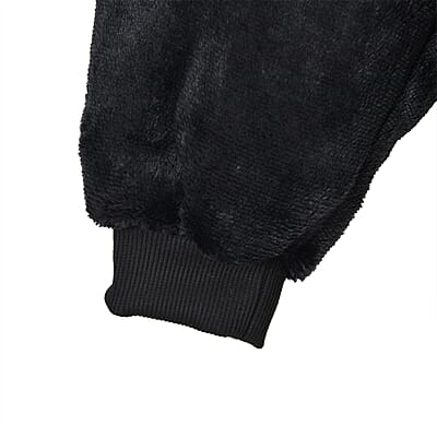 Set of 2 Black and Leopard Blanket Hoodie Sweatshirt Blanket with Kangaroo Pocket – One Size Fits Most